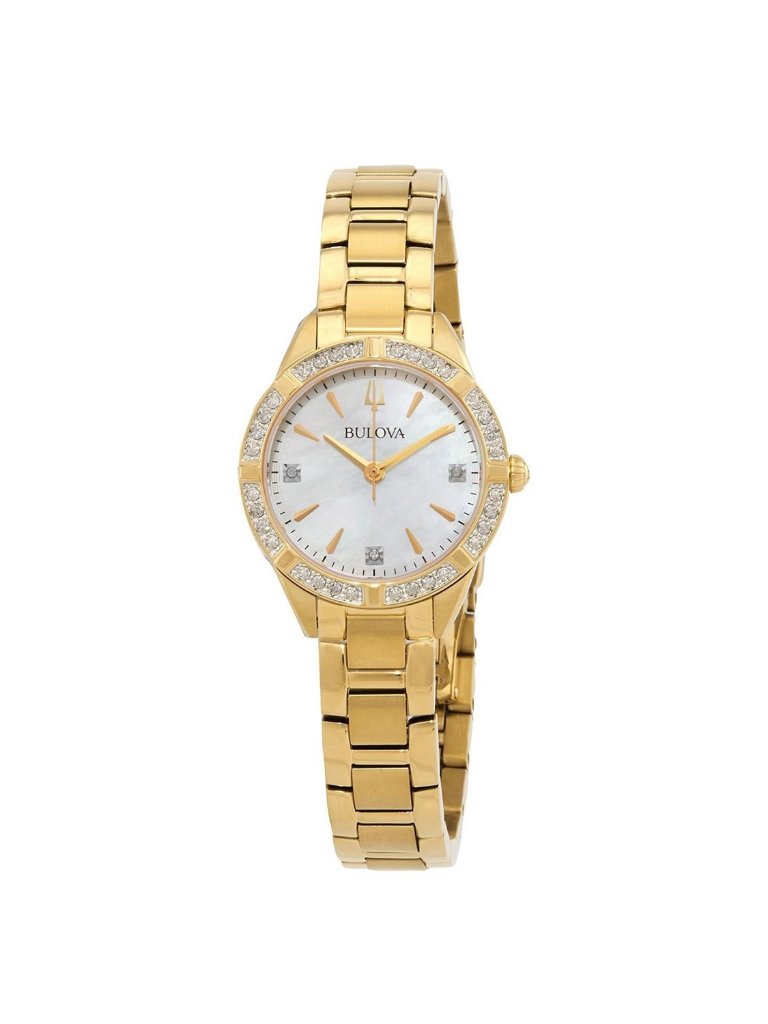 Nwt Bulova Sutton Quartz Diamond White Mother Of Pearl Dial Ladies Watch